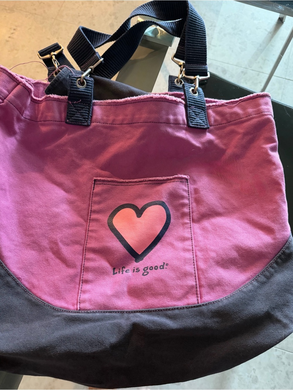 Life is Good Pink Heart Tote Bag - Women's Accessory